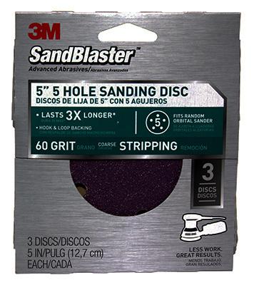 3PK 5" 60G Sand Disc