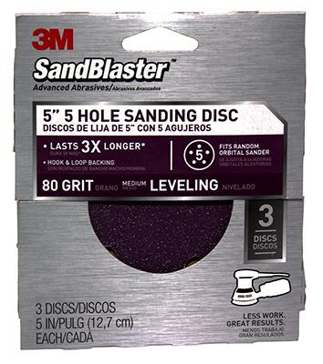 3PK 5" 80G Sand Disc