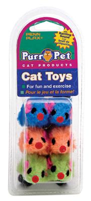 6PK Fuzzy Mice Cat Toy