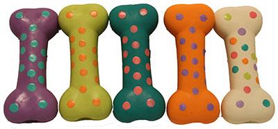 4"PolkaDot Bone Dog Toy