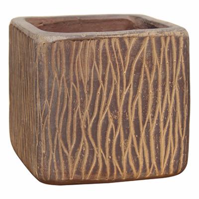 7" BRN RED WDridge Pot
