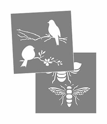 8x8 Bees/Birds Stencil