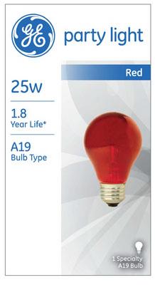 GE 25W RED Party Bulb