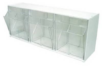 3 Unit 24" WHT Tilt Bin