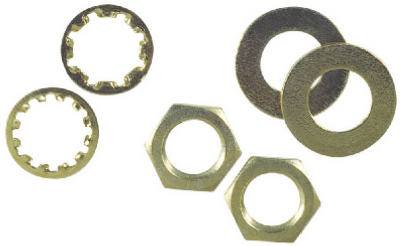 6PK BRS Nut & Washer