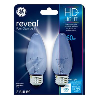 2PK 60W CLR Deco Bulb