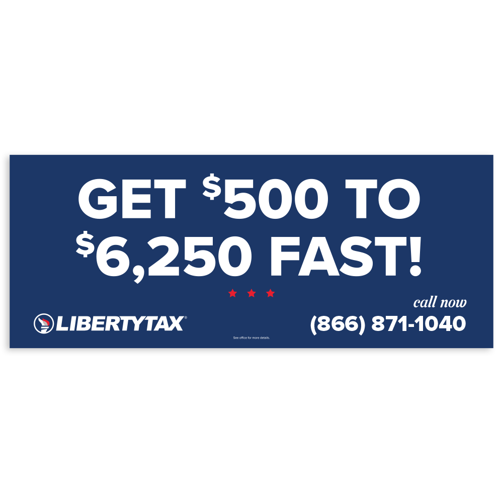 Easy Advance "Get $500 to $6250 Fast!" | Outdoor Banner | Choose Size, Features, Input Phone # [2023]