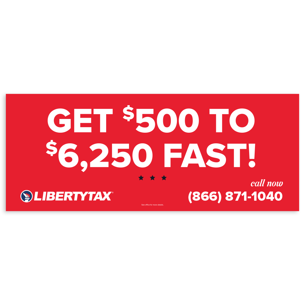 Easy Advance "Get $500 to $6250 Fast!" | Outdoor Banner | Choose Size, Features, Input Phone # [2023]