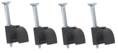 20PK BLK Coax Nail Clip