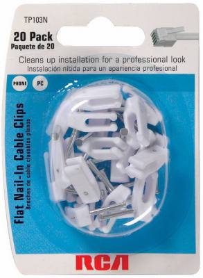 20PK WHT Telephone Clip