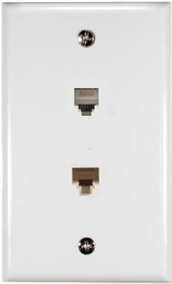 WHT RJ12/RJ45Wall Plate