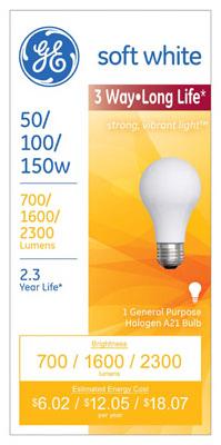 GE 50/100/150 Halo Bulb