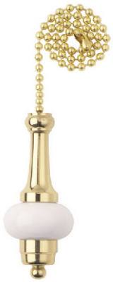 12" BRS/WHT Pull Chain