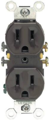 15A BRN DPLX Receptacle