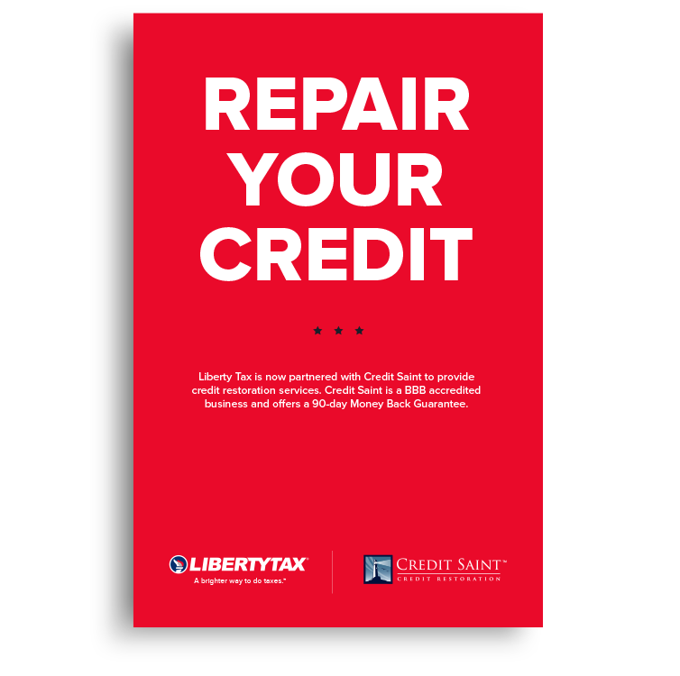 Credit Repair (Red) | Choose Poster or Canvas Wrap | Vertical/Portrait (24"W X 36"H) [2022]