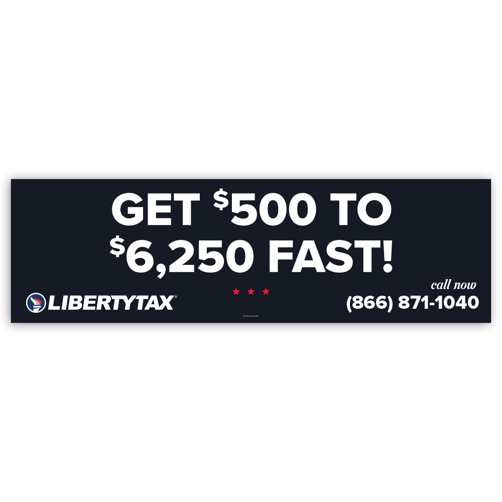 Easy Advance "Get $500 to $6250 Fast!" | Outdoor Banner | Choose Size, Features, Input Phone # [2023]