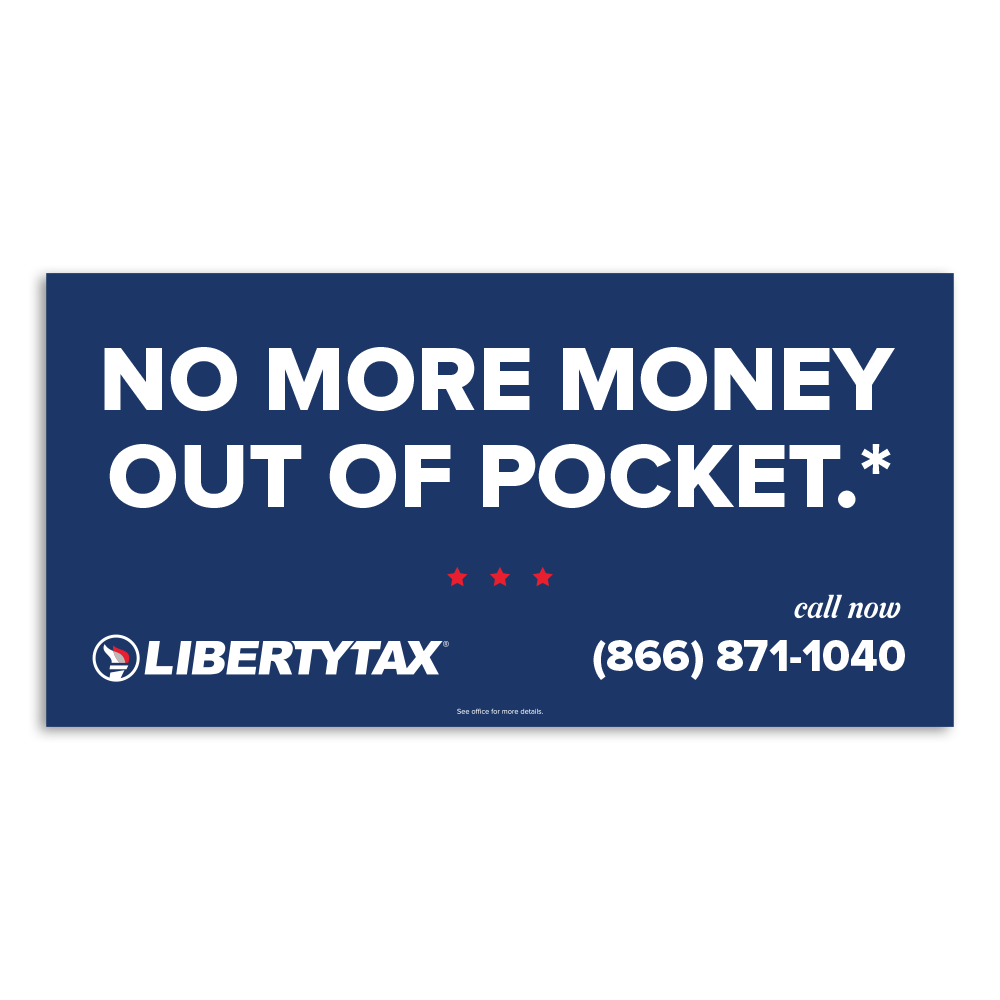No More Money Out Of Pocket | Outdoor Banner | Choose Size, Features, Input Phone # [2023]