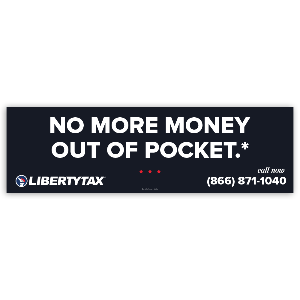 No More Money Out Of Pocket | Outdoor Banner | Choose Size, Features, Input Phone # [2023]