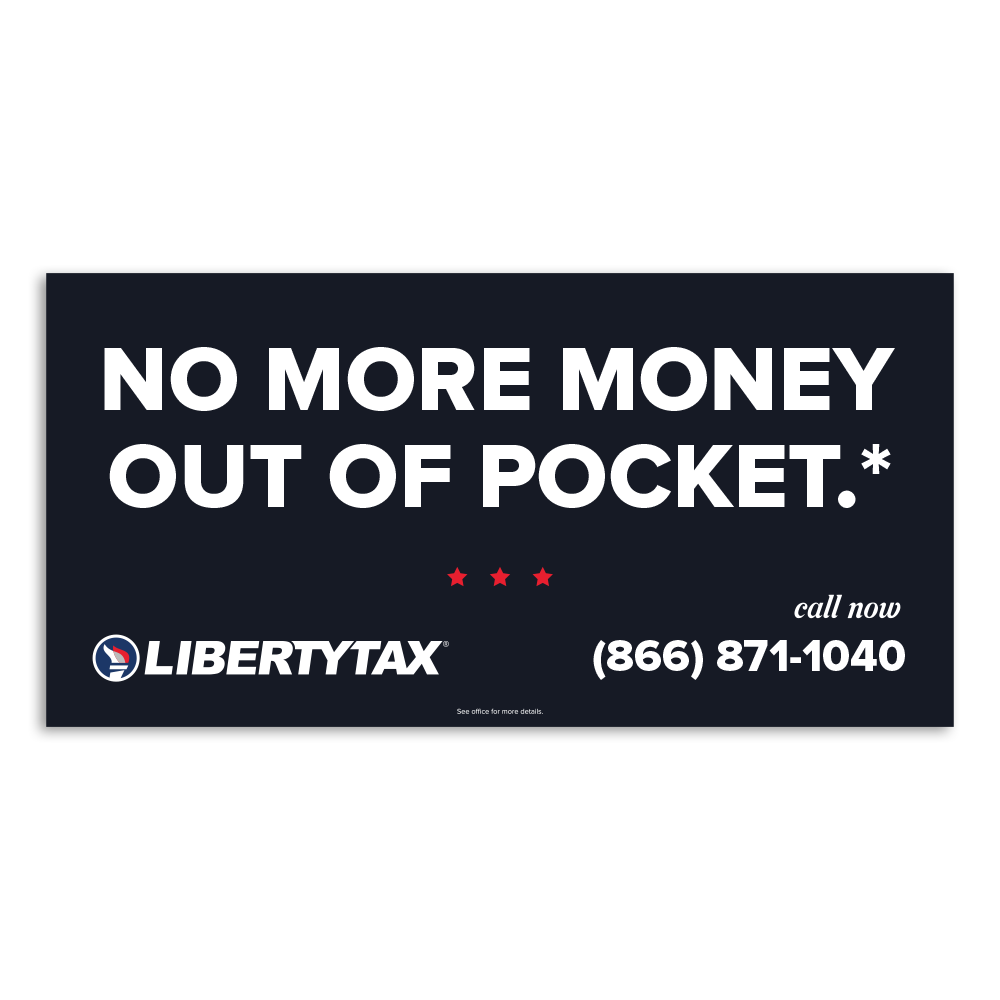 No More Money Out Of Pocket | Outdoor Banner | Choose Size, Features, Input Phone # [2023]