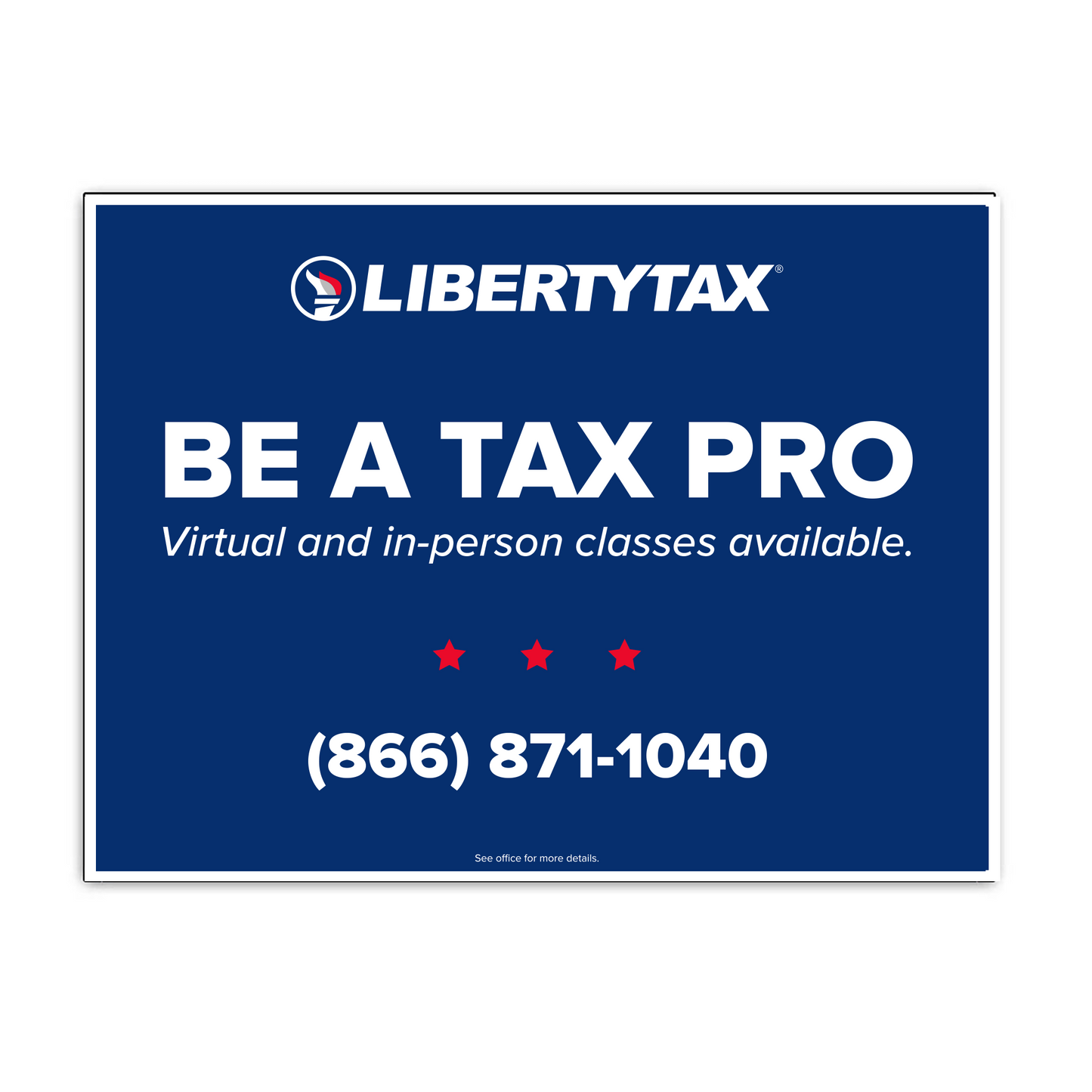 Custom Tax School (W/ Phone #) | Lawn Sign (w/ H-Stake) | Choose Color & Quantity | 2023
