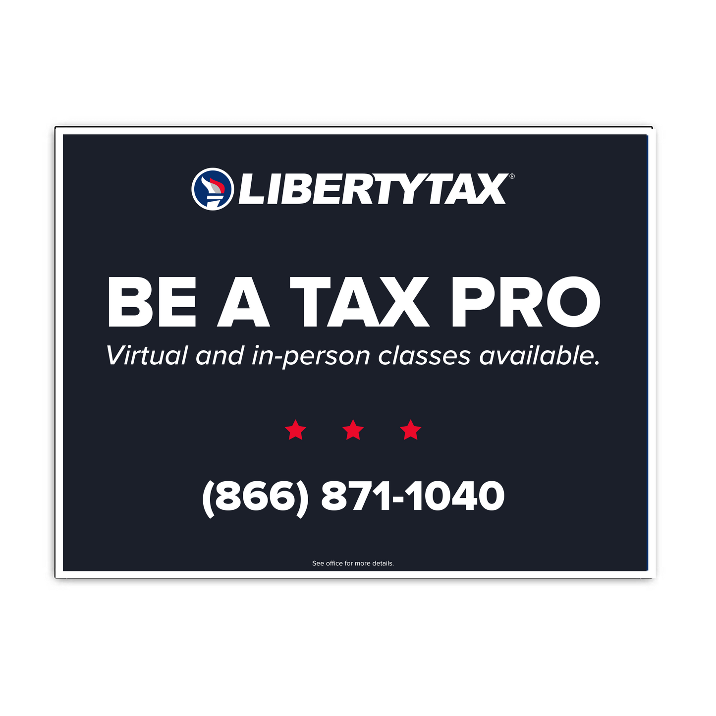 Custom Tax School (W/ Phone #) | Lawn Sign (w/ H-Stake) | Choose Color & Quantity | 2023