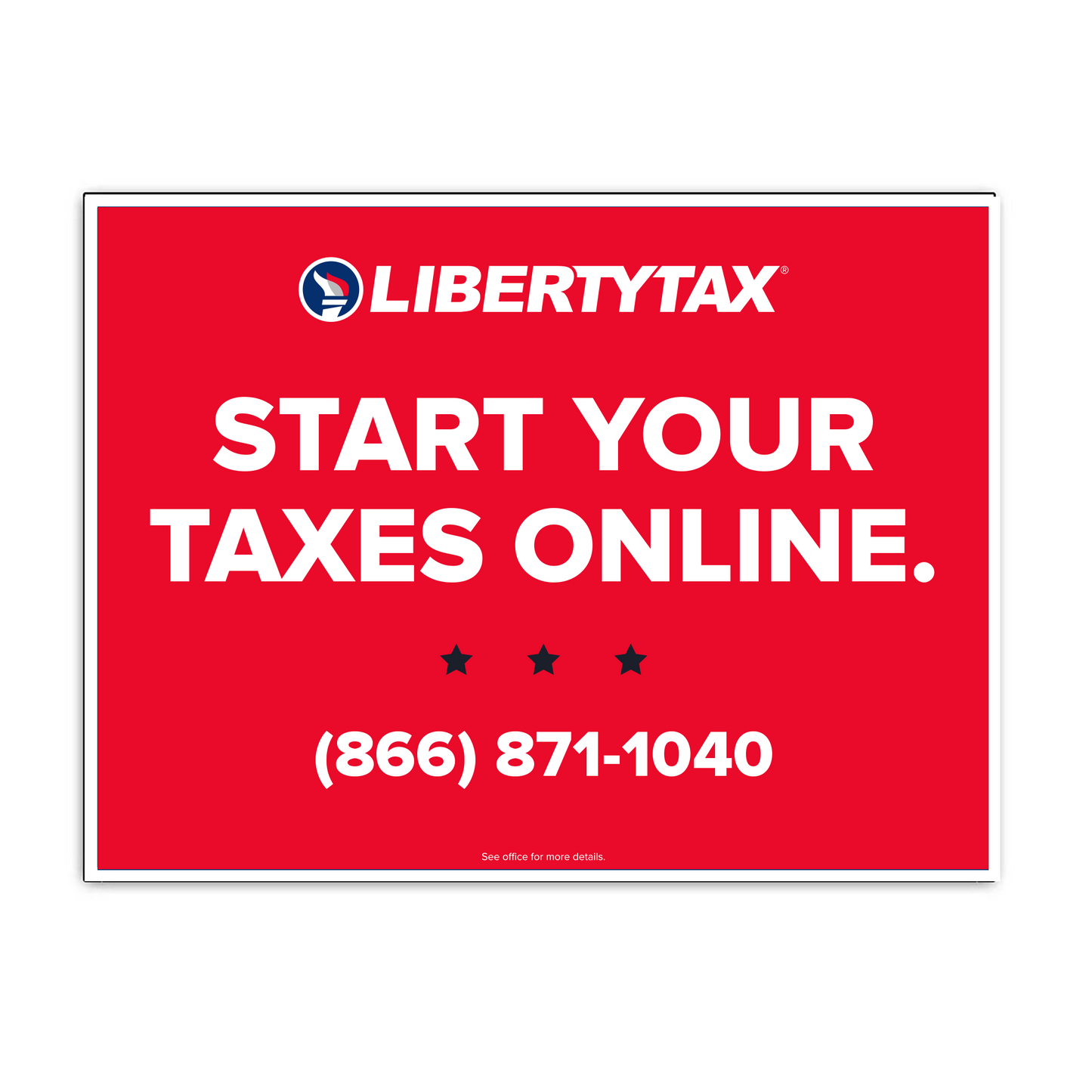 Custom Virtual Tax Pro (W/ Phone #) | Lawn Sign (w/ H-Stake) | Choose Color & Quantity | 2023