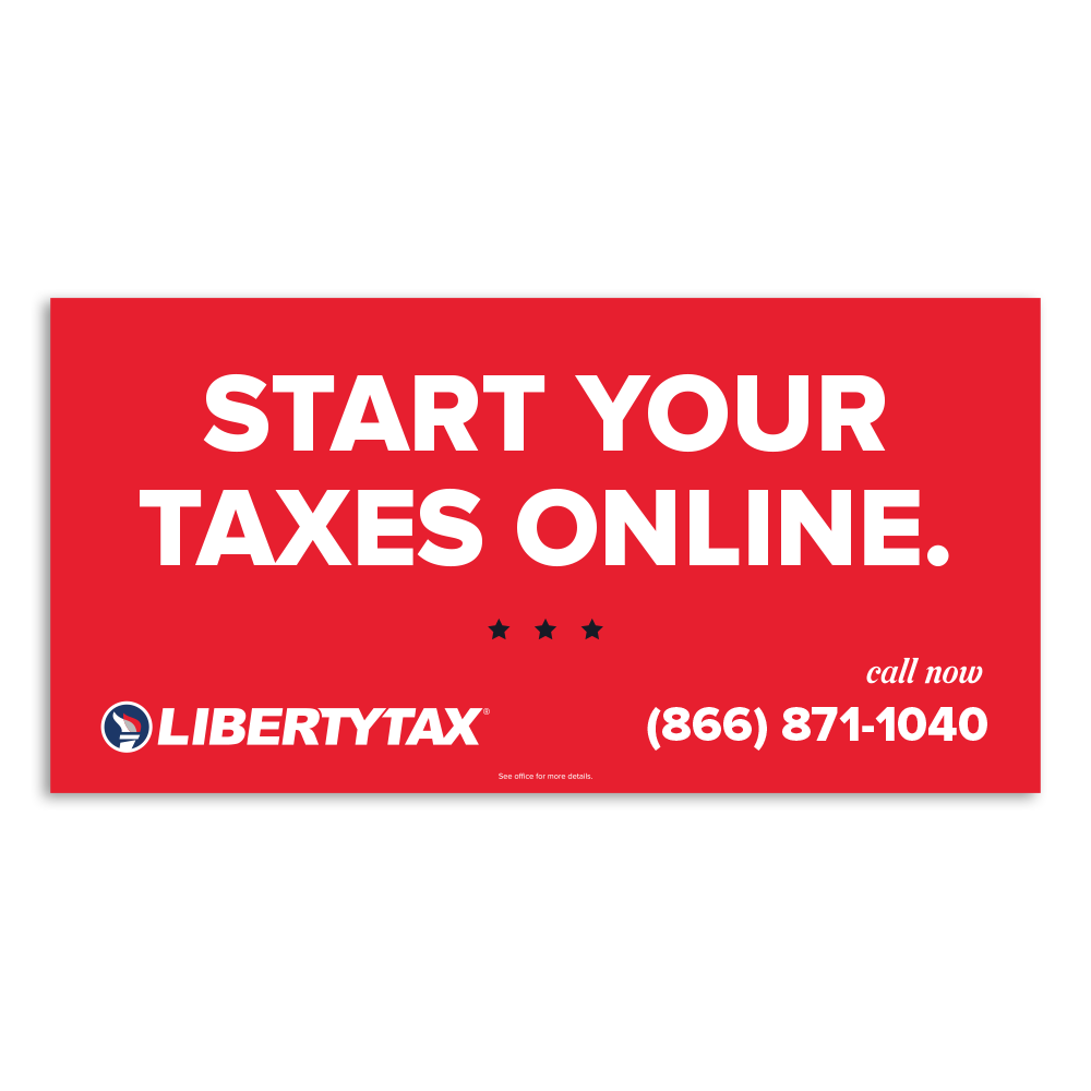 Virtual Tax Pro "Start Your Taxes Online" | Outdoor Banner | Choose Size, Features, Input Phone # [2023]