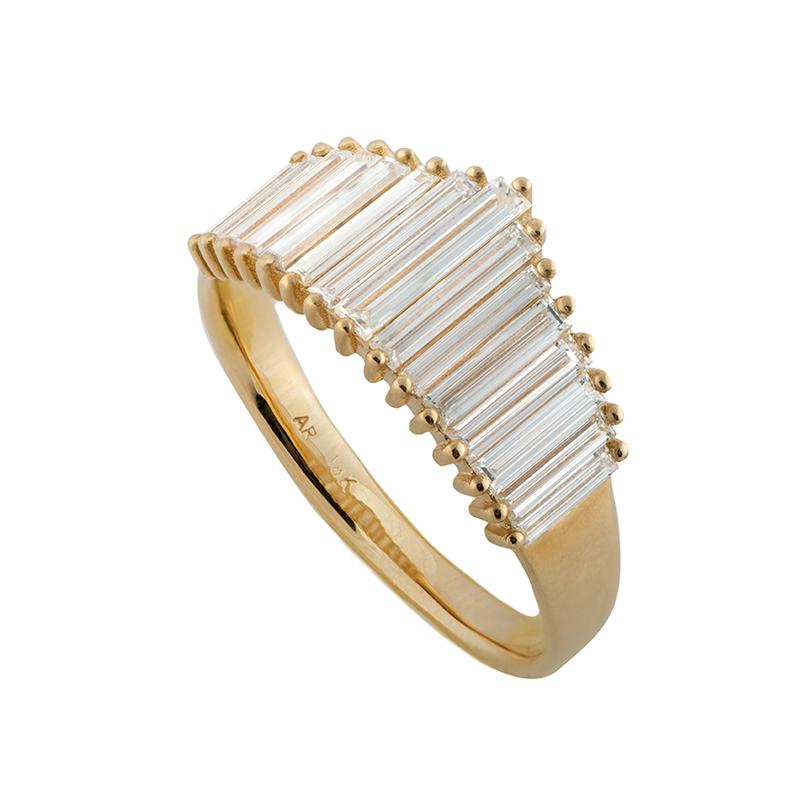 Cityscape iternity ring with needle Bagute daimonds