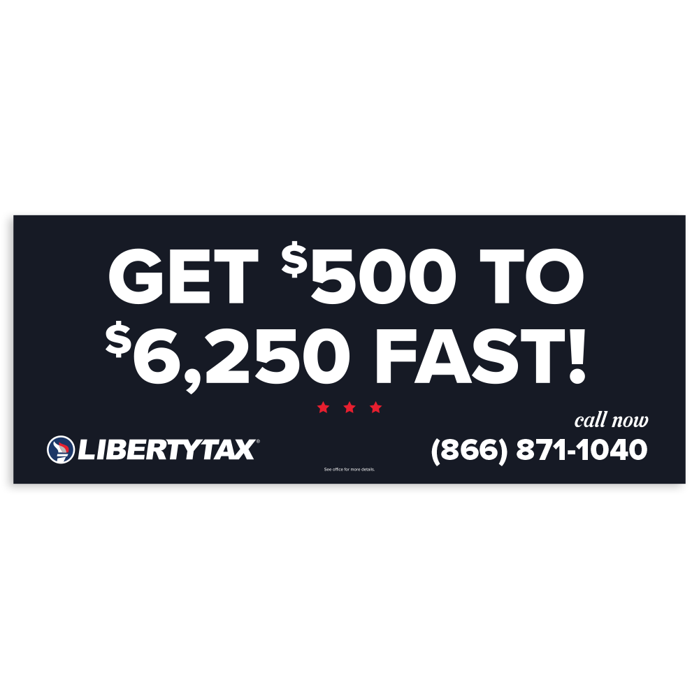 Easy Advance "Get $500 to $6250 Fast!" | Outdoor Banner | Choose Size, Features, Input Phone # [2023]