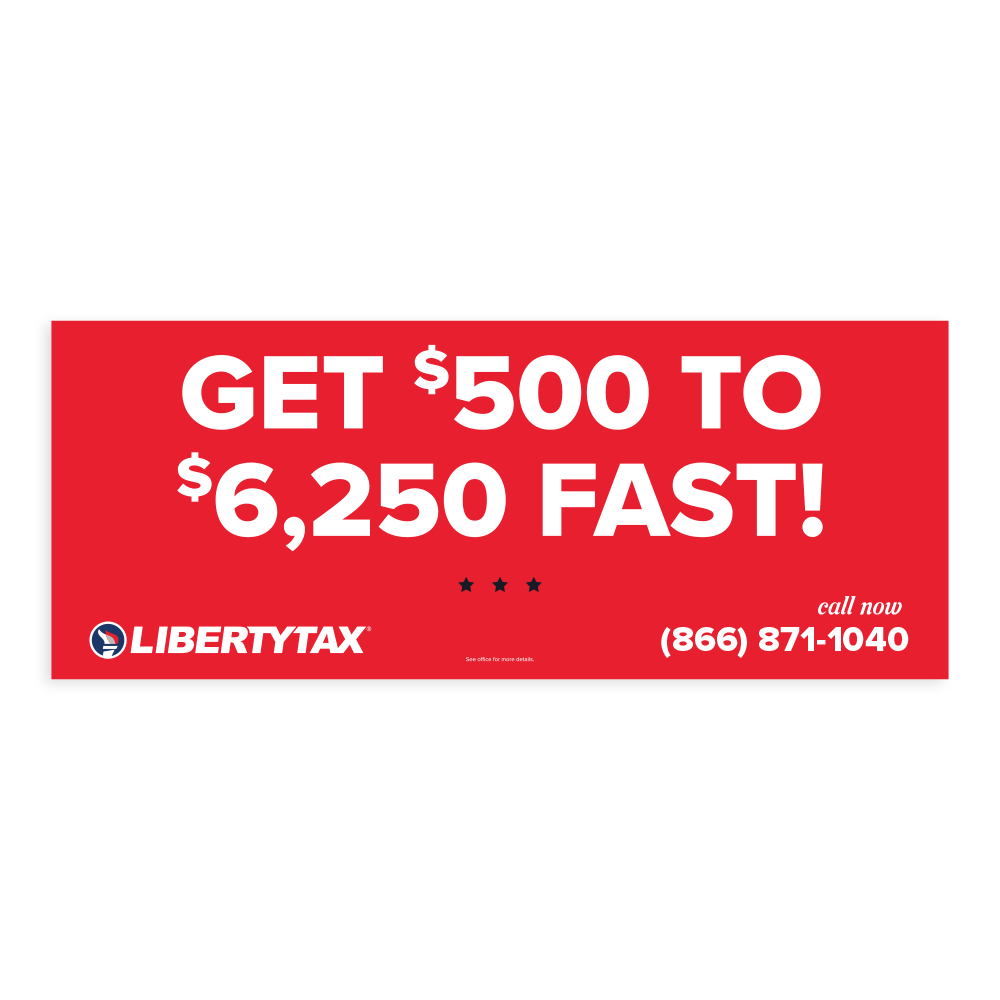 Easy Advance "Get $500 to $6250 Fast!" | Outdoor Banner | Choose Size, Features, Input Phone # [2023]