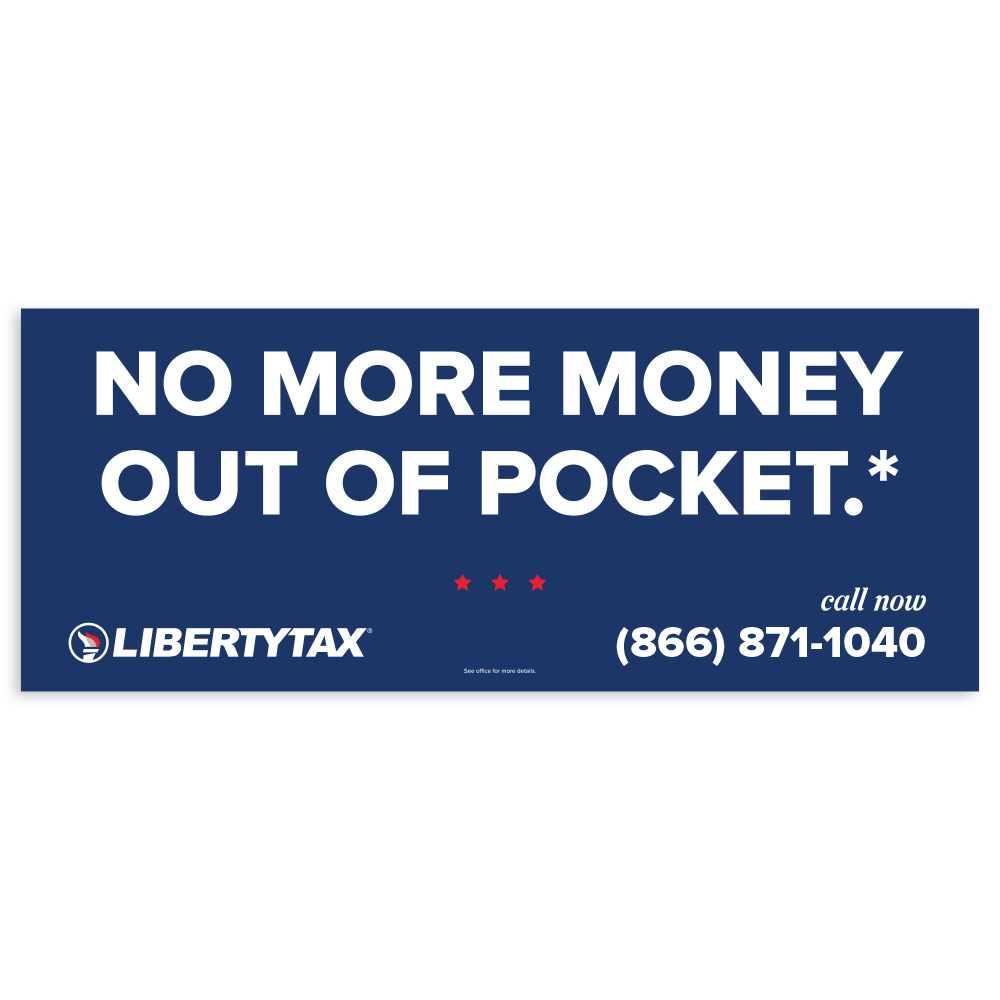 No More Money Out Of Pocket | Outdoor Banner | Choose Size, Features, Input Phone # [2023]