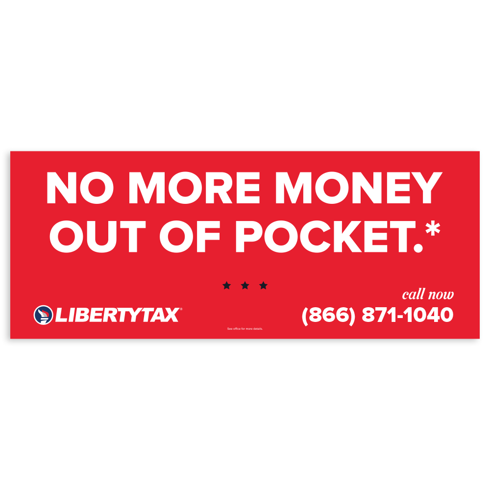 No More Money Out Of Pocket | Outdoor Banner | Choose Size, Features, Input Phone # [2023]