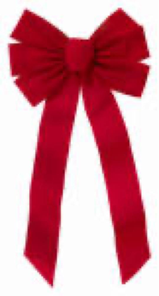 7 Loop RED Velvet Bow