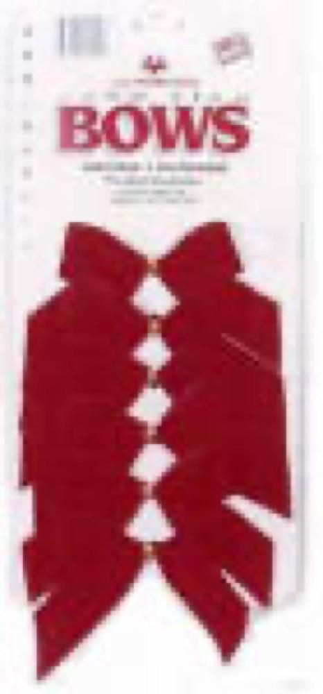 6PK 2Loop RED Velv Bow