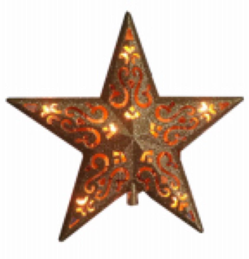 10LGT GLD Star Tree Top