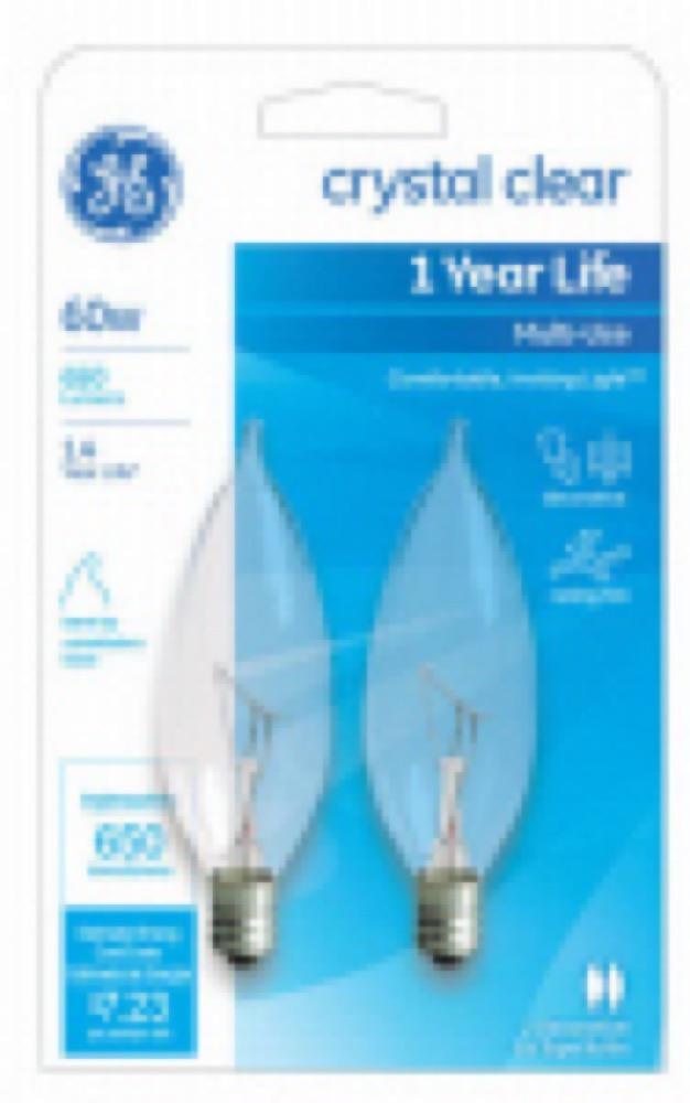 GE 2PK 60W CLR BT Bulb