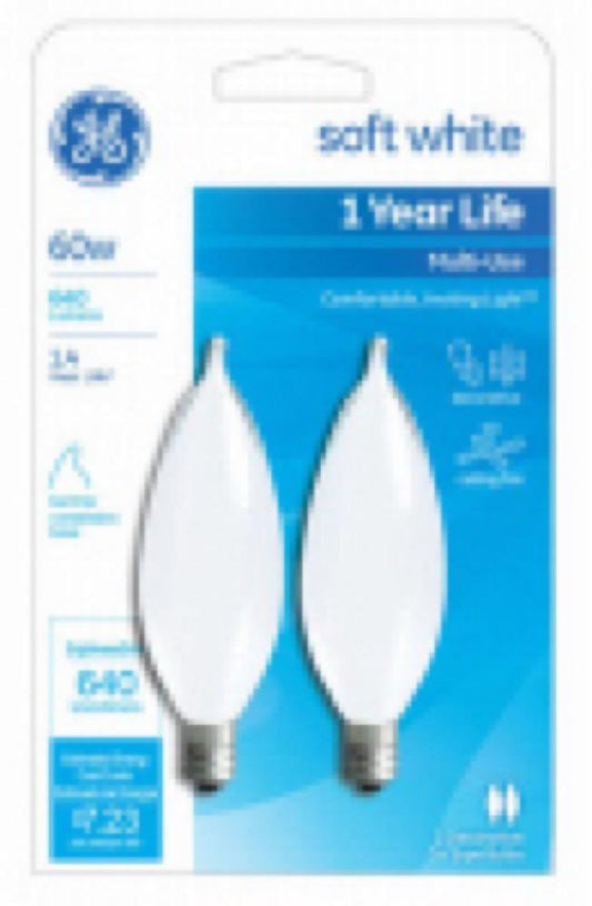 GE 2PK 60W Fros BT Bulb