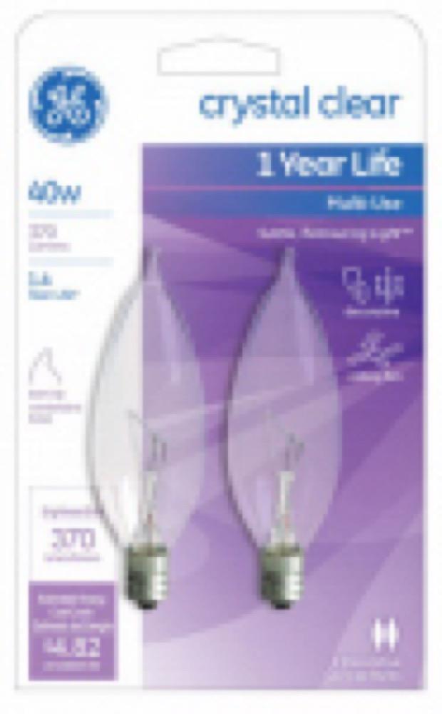 GE 2PK40W CLR BT Bulb