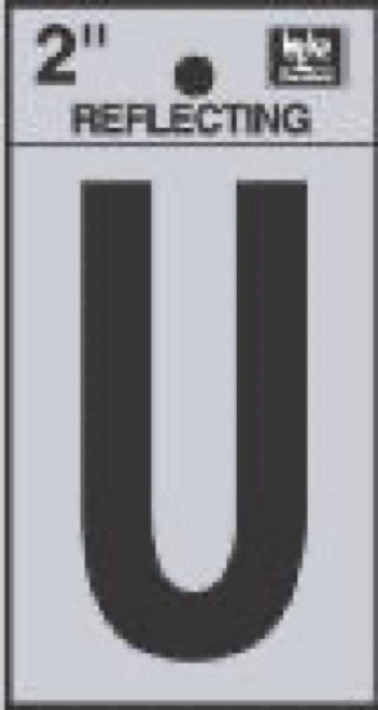 2" BLK Refl Letter U