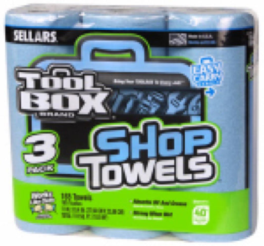 Tool 3PK BLU Shop Towel