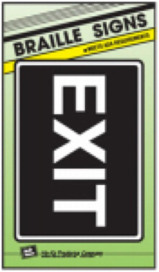 Plas Braille Exit Sign