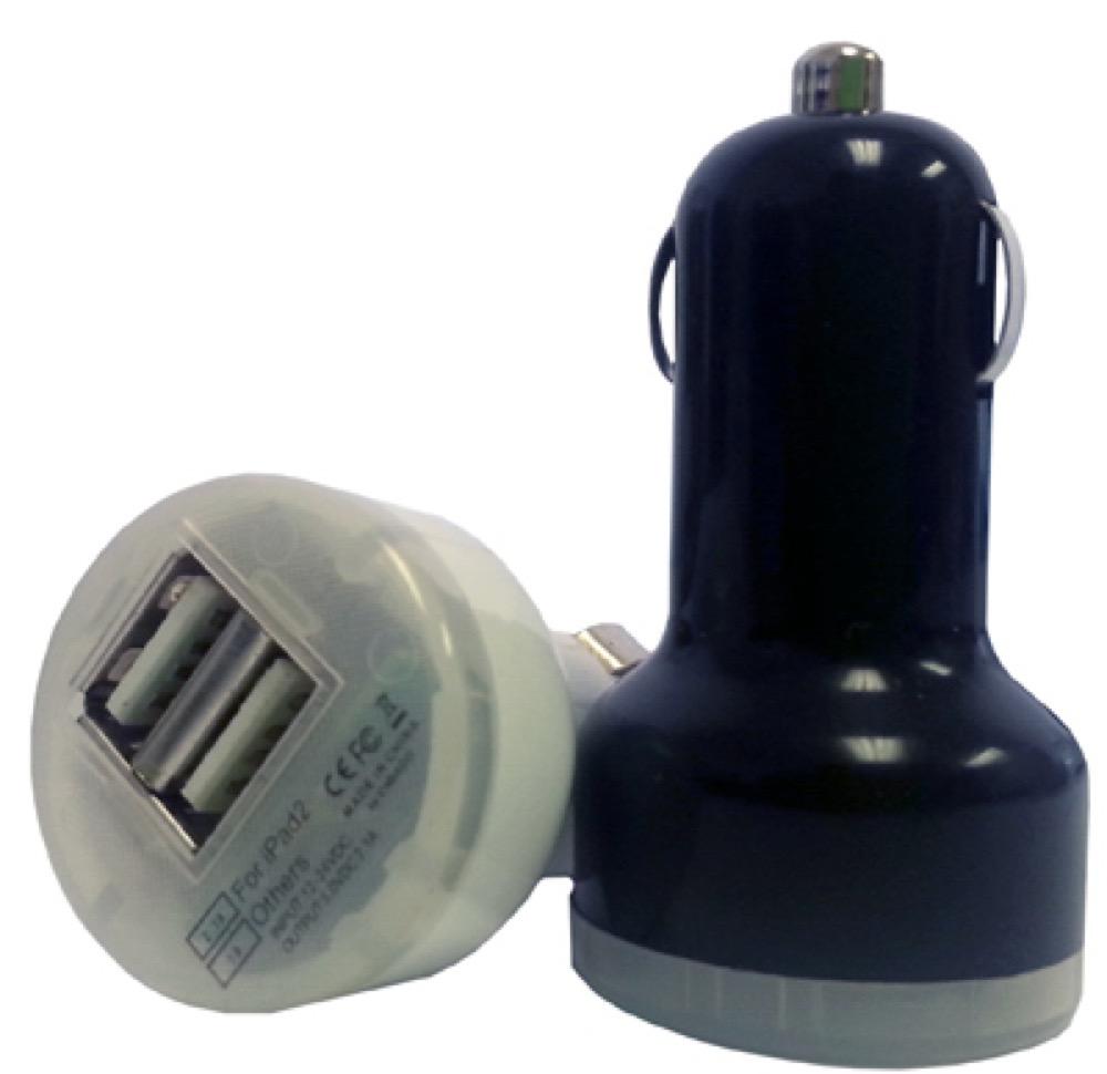 2.4A BLK/WHT Dual USB