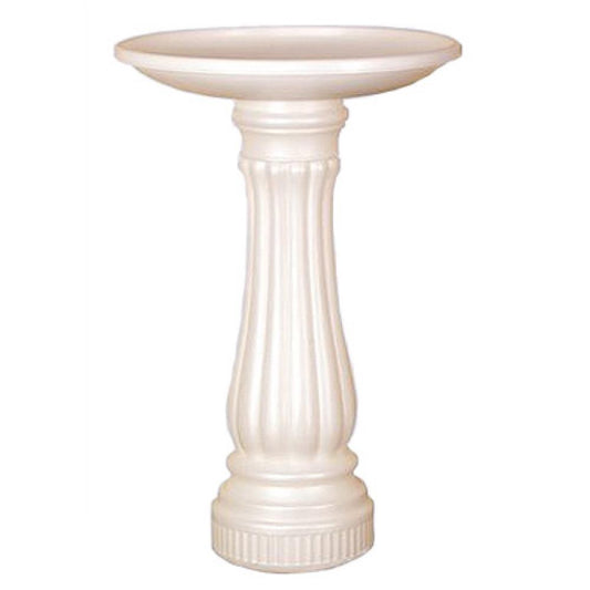 WHT RND Resin Bird Bath