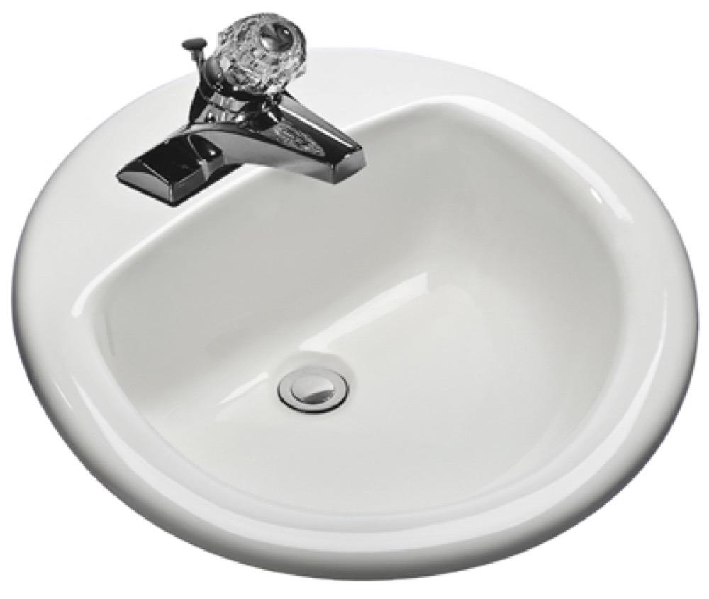 Bone Self Rim Lavatory