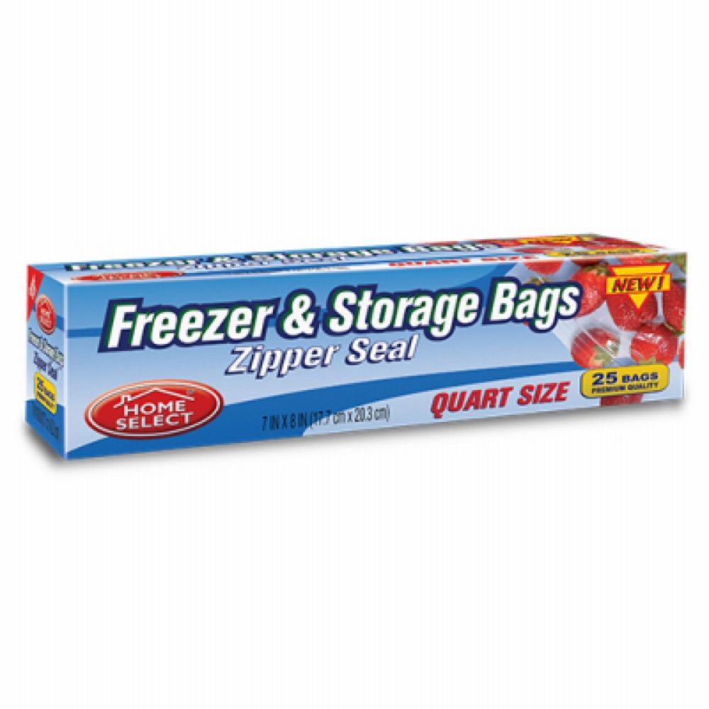25CT QT Zip Freezer Bag