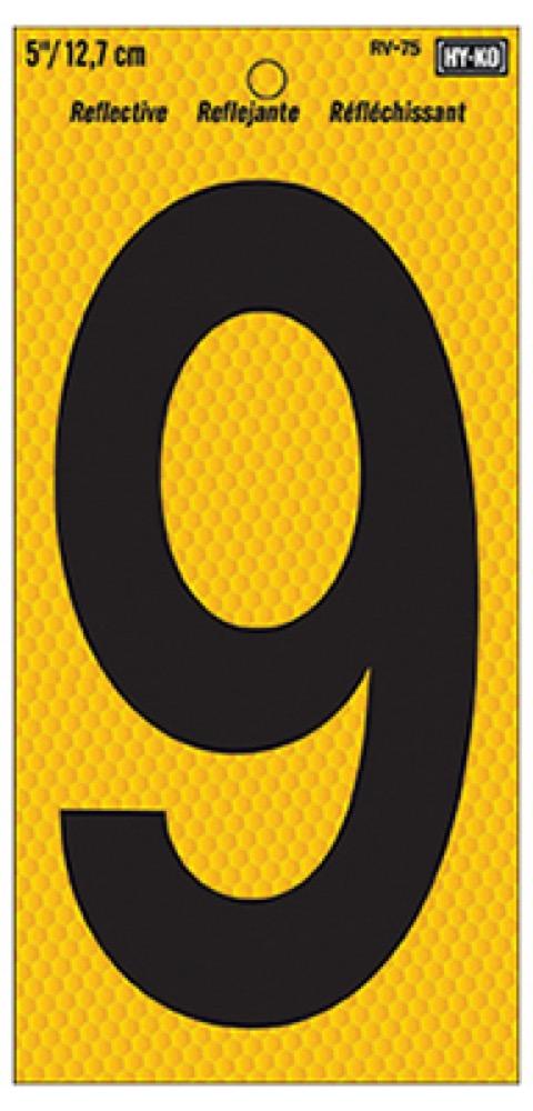 5"BLK/YEL Reflective #9