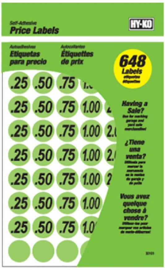 648PC GRN Price Label