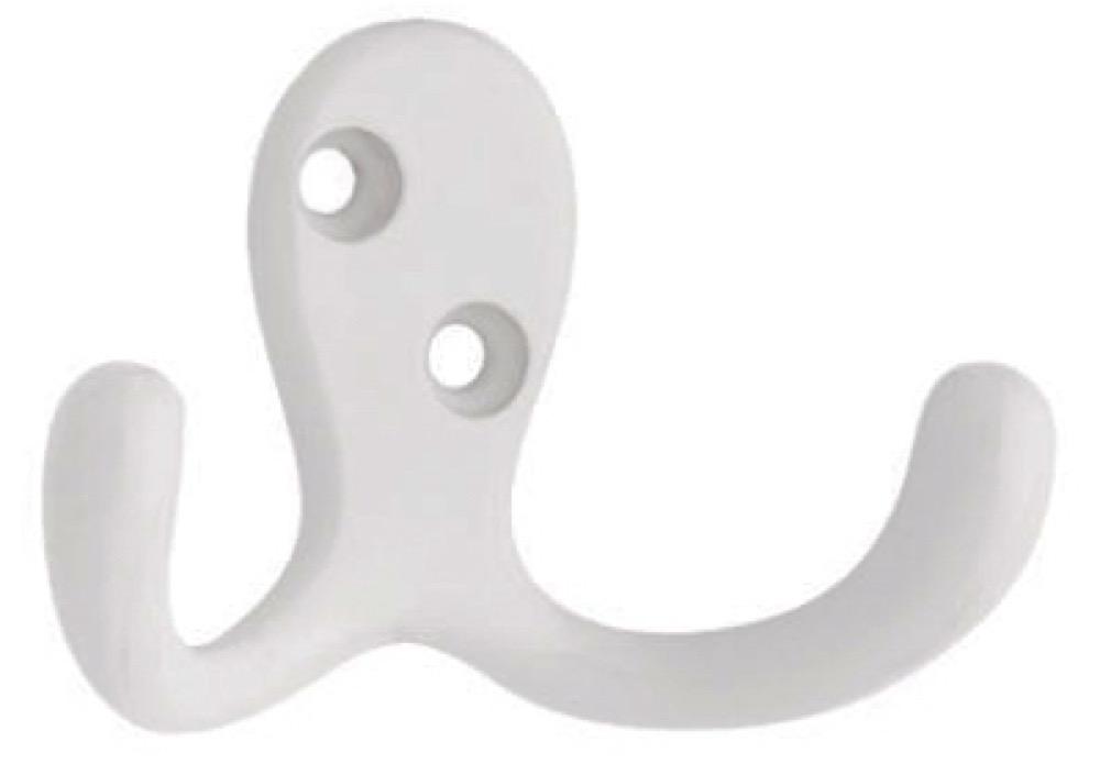2PK WHT DBL Robe Hook
