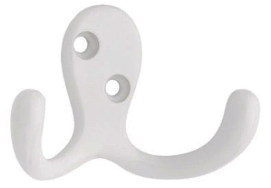 2PK WHT DBL Robe Hook