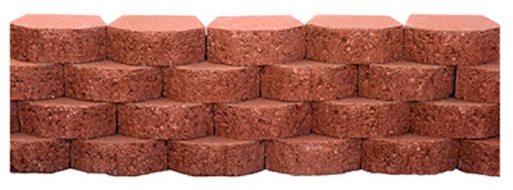 8" RED Lodge Wall Block